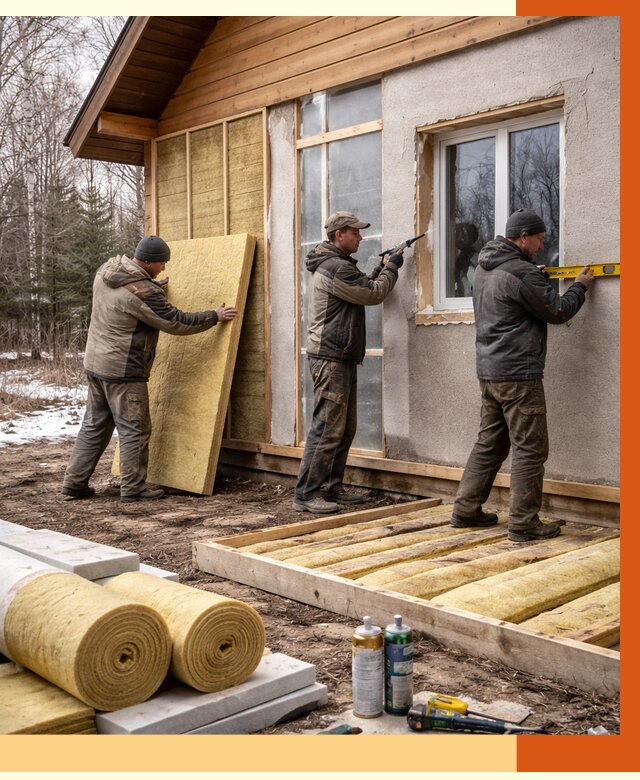 Утепление дачного дома в Нижнеудинске от 4831 руб/м2 — недорого | ТепломастерНжк