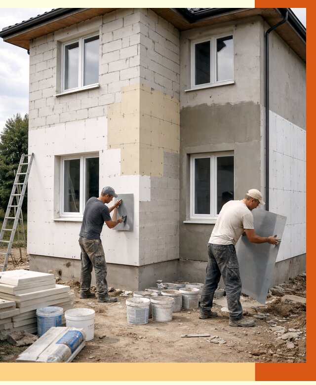 Утепление дома из газобетона в Нижнеудинске от 4272 руб./м² — заказать у ТеплоМастер