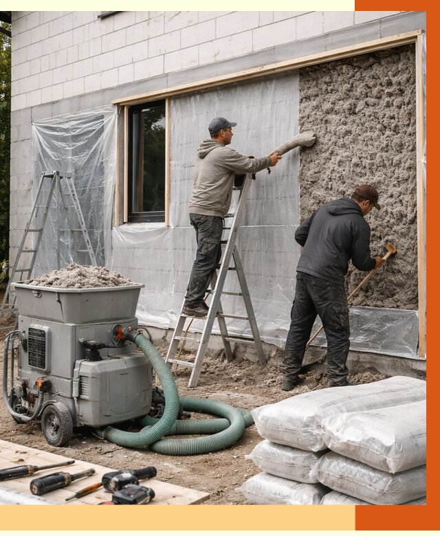 Утепление дома из газобетона эковатой в Нижнеудинске от 4577 руб./м2 | ТепломастерНжк